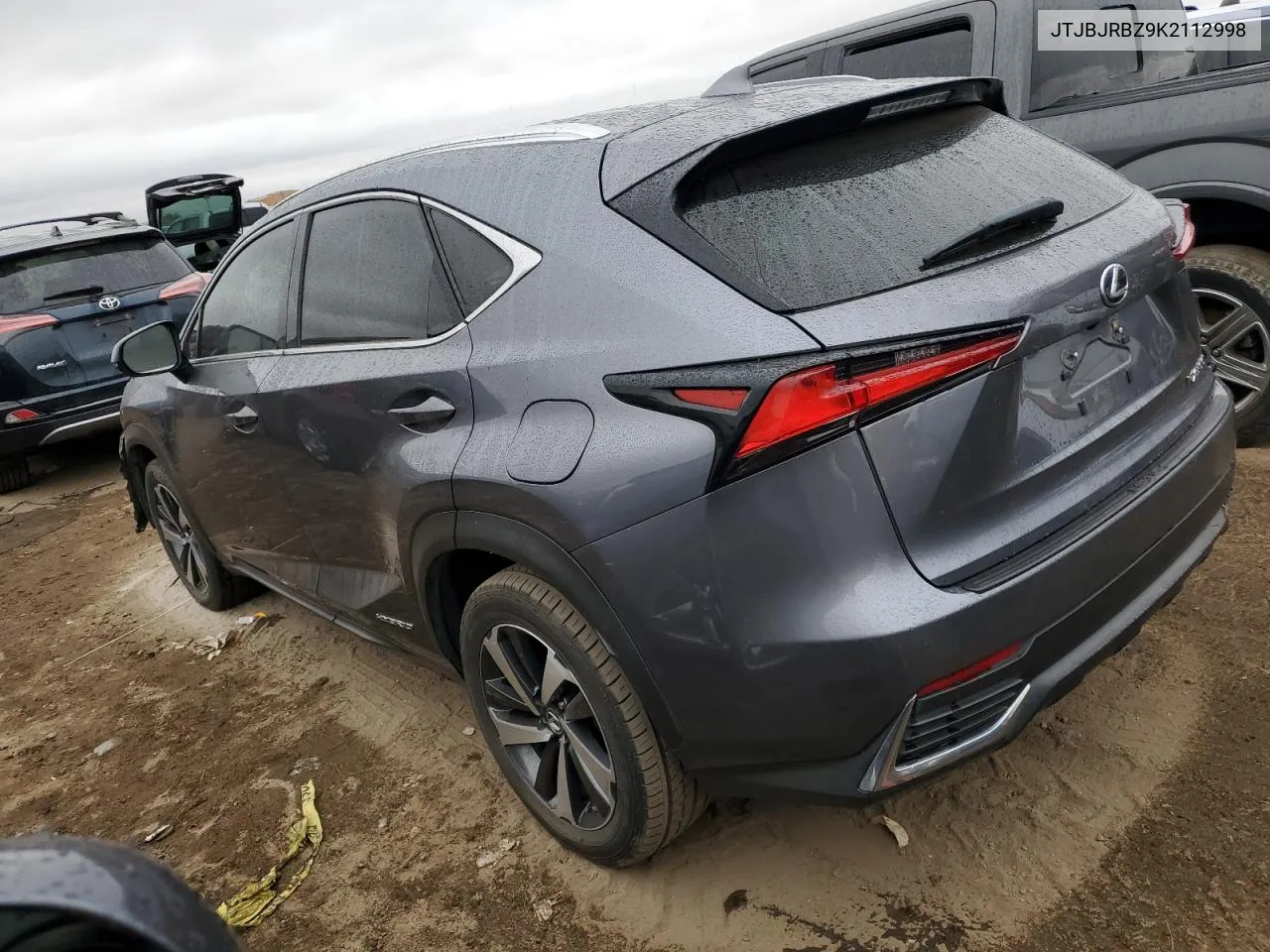 2019 Lexus Nx 300H VIN: JTJBJRBZ9K2112998 Lot: 78639014