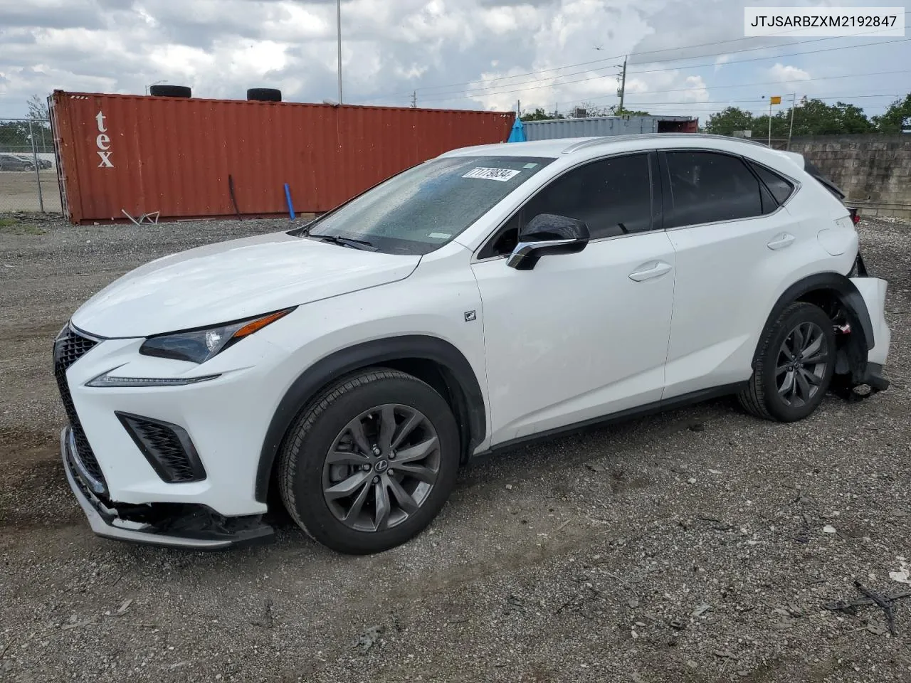 2021 Lexus Nx 300 Base VIN: JTJSARBZXM2192847 Lot: 71779834