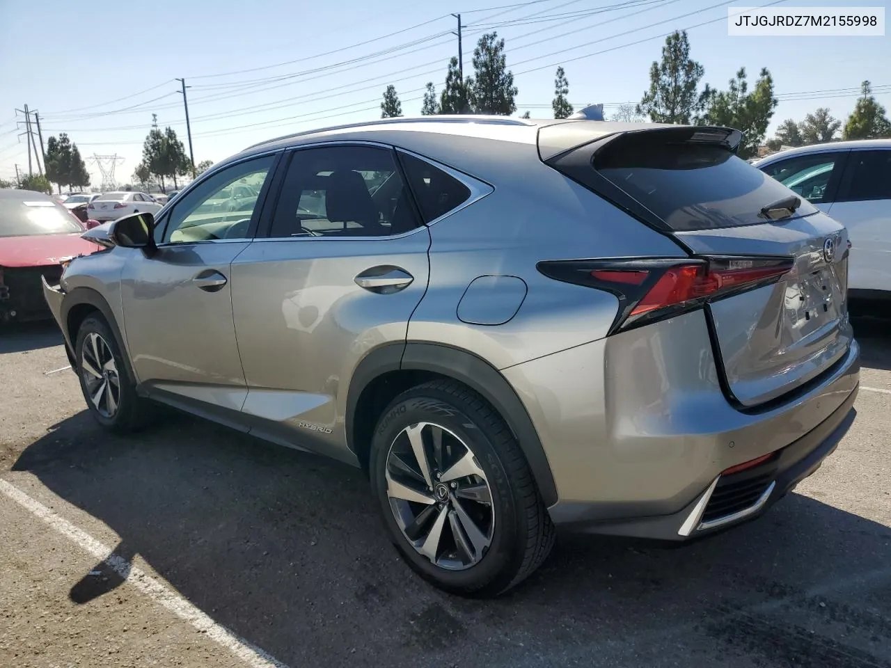 2021 Lexus Nx 300H Base VIN: JTJGJRDZ7M2155998 Lot: 72802774