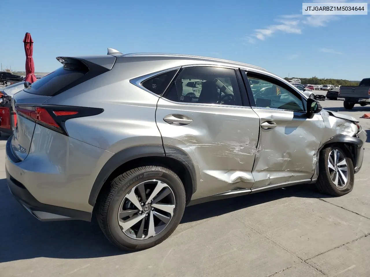 2021 Lexus Nx 300 Base VIN: JTJGARBZ1M5034644 Lot: 76576364