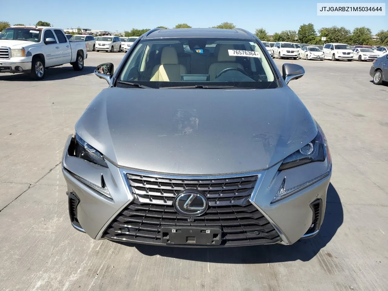 2021 Lexus Nx 300 Base VIN: JTJGARBZ1M5034644 Lot: 76576364