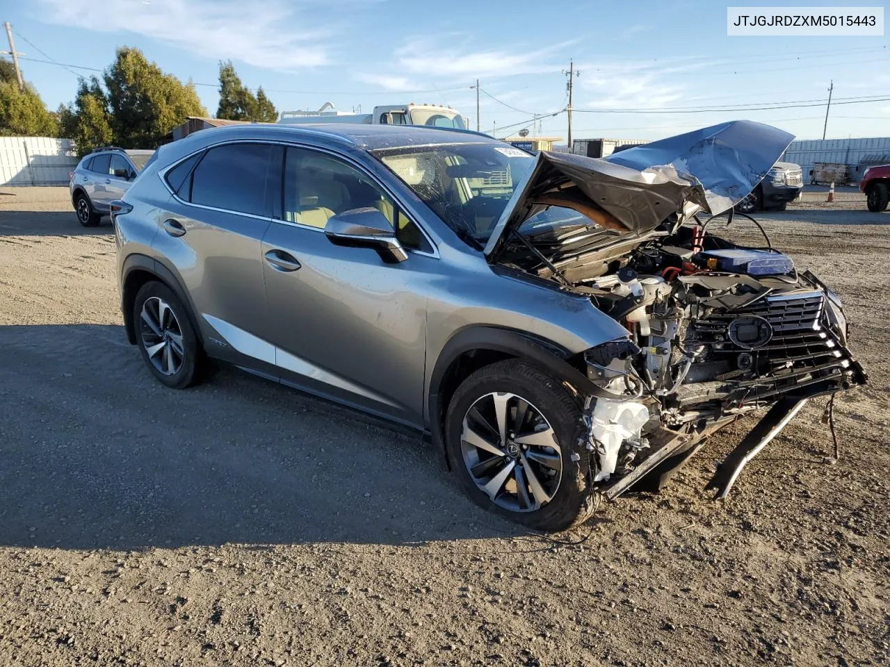 2021 Lexus Nx 300H Base VIN: JTJGJRDZXM5015443 Lot: 78450694