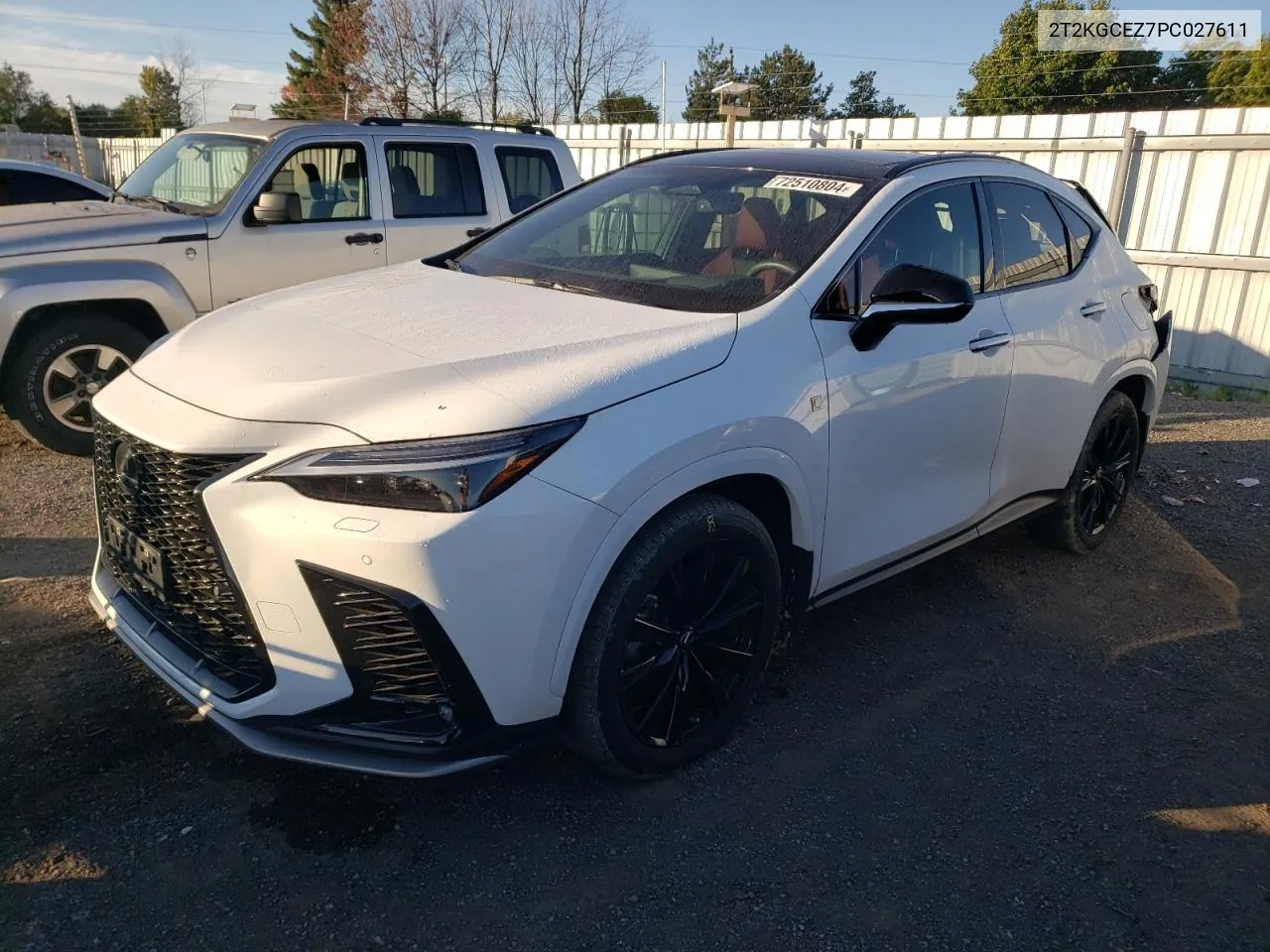 2023 Lexus Nx 350 VIN: 2T2KGCEZ7PC027611 Lot: 72510804