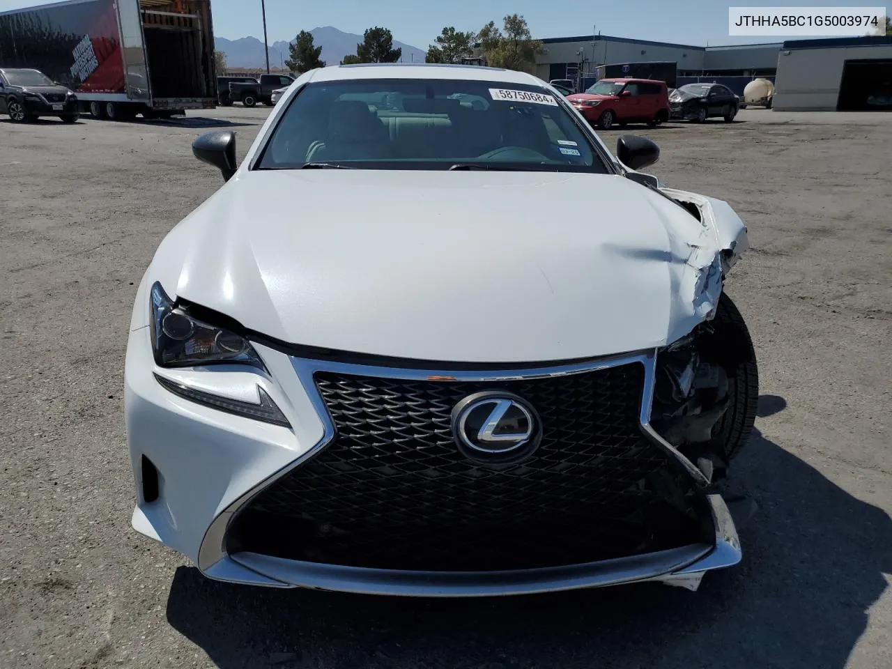 2016 Lexus Rc 200T VIN: JTHHA5BC1G5003974 Lot: 58750684