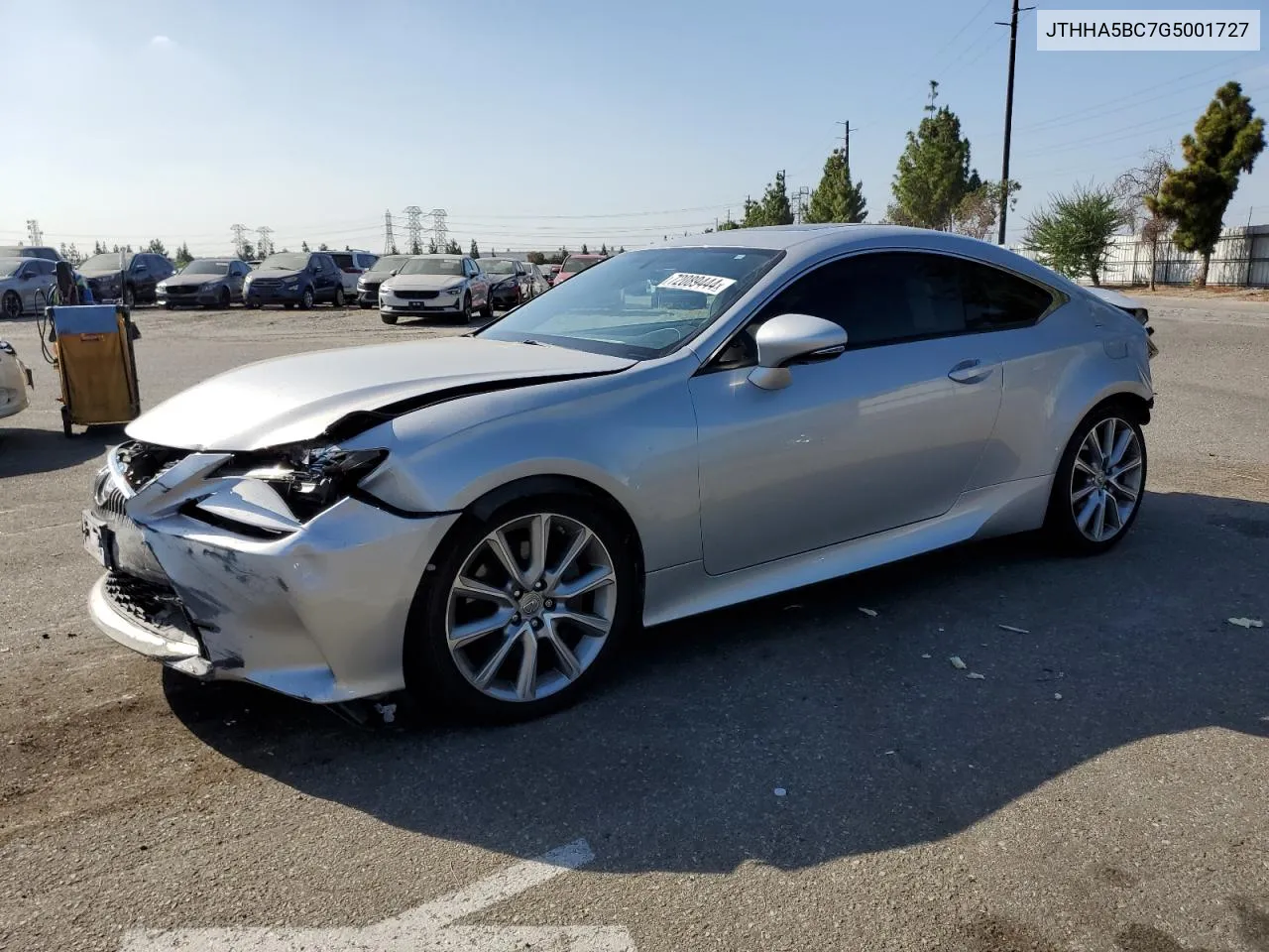 2016 Lexus Rc 200T VIN: JTHHA5BC7G5001727 Lot: 72089444