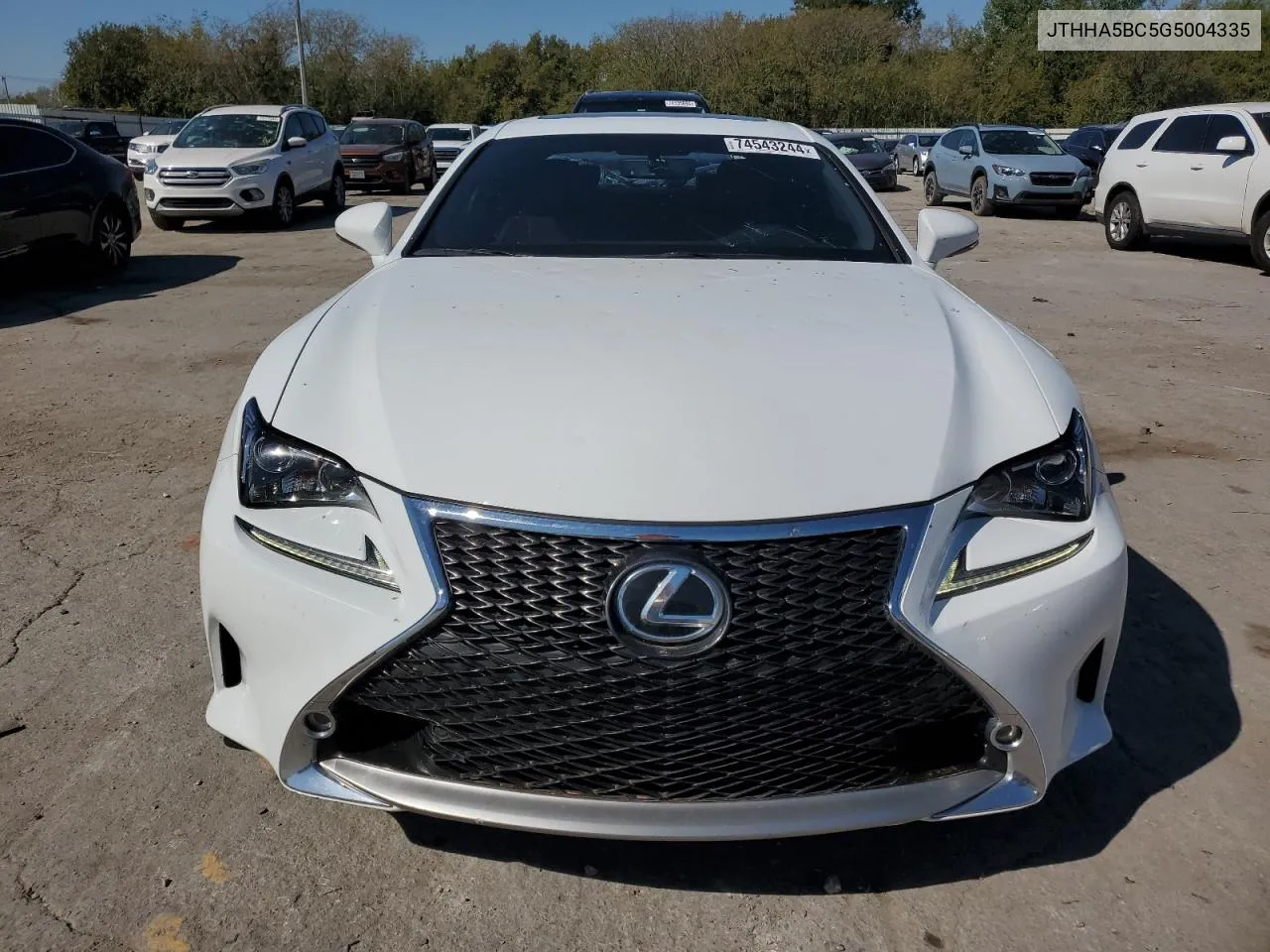 2016 Lexus Rc 200T VIN: JTHHA5BC5G5004335 Lot: 74543244