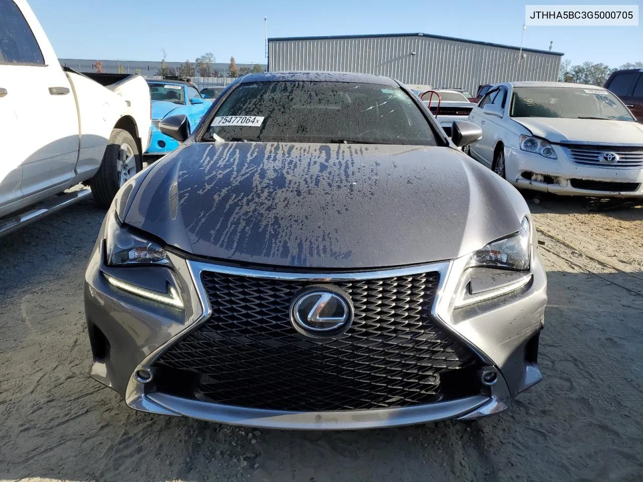 2016 Lexus Rc 200T VIN: JTHHA5BC3G5000705 Lot: 75477064