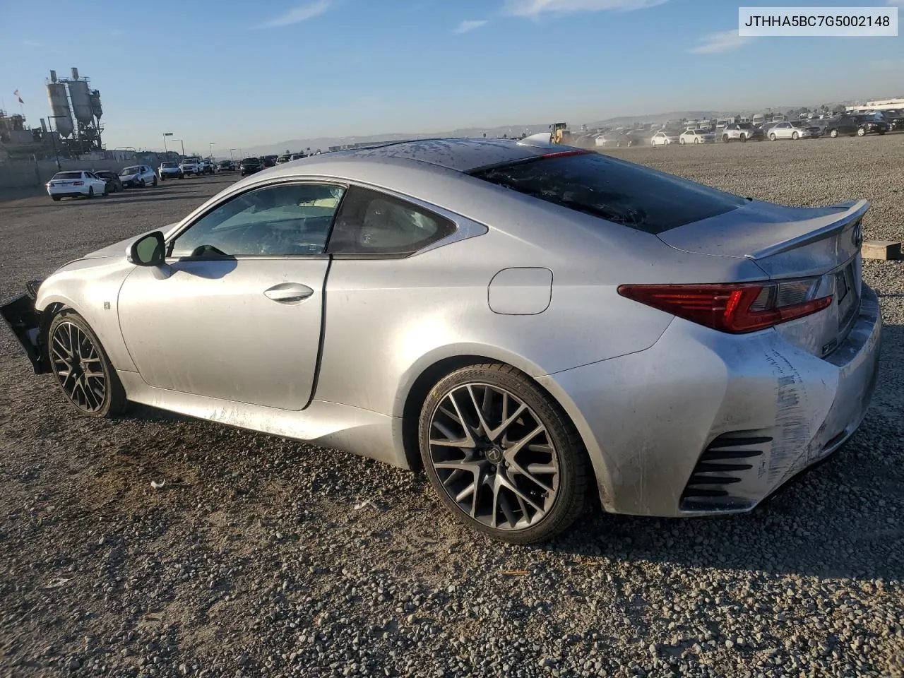 2016 Lexus Rc 200T VIN: JTHHA5BC7G5002148 Lot: 77200254