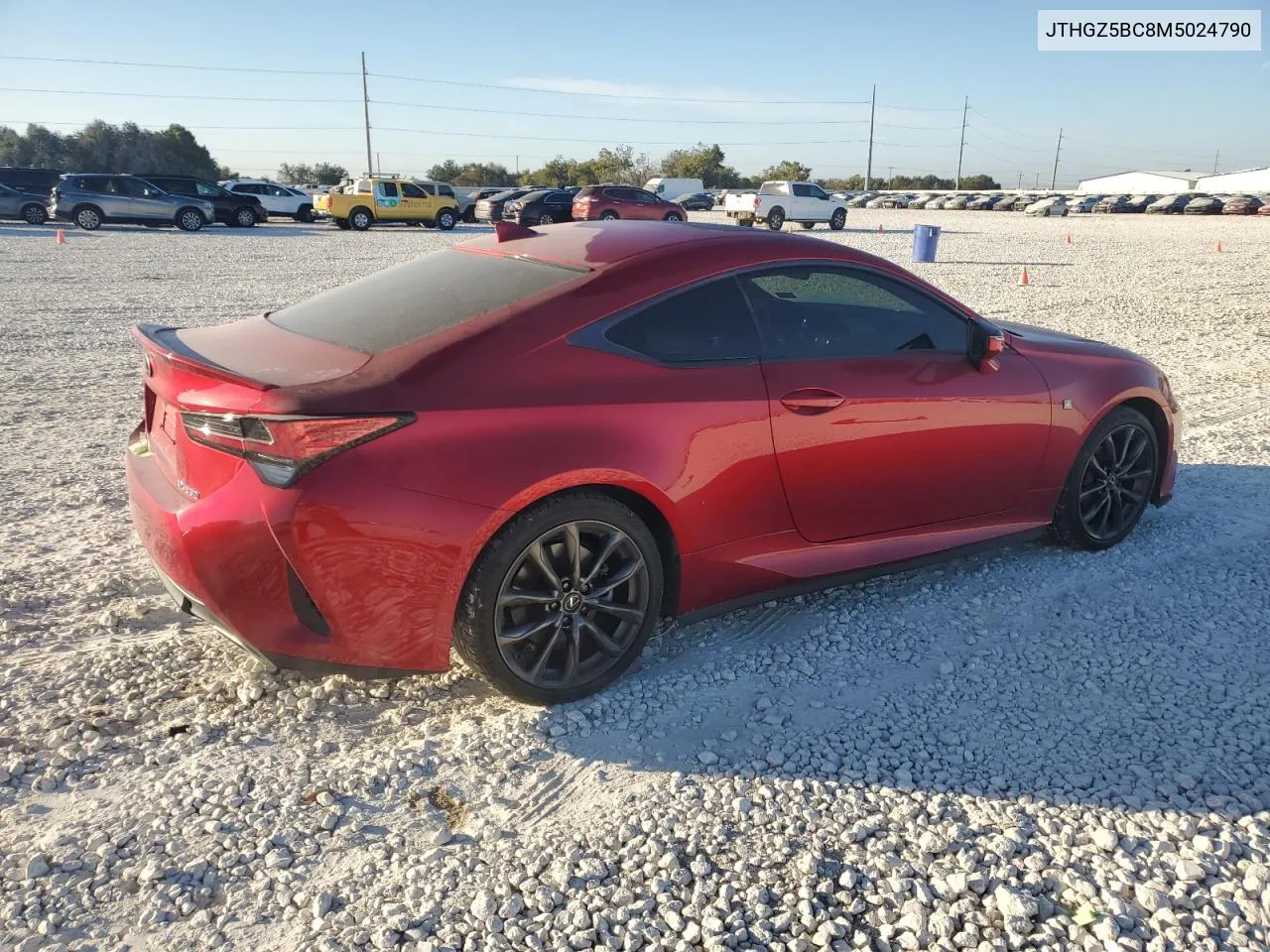 2021 Lexus Rc 350 Base VIN: JTHGZ5BC8M5024790 Lot: 76270034