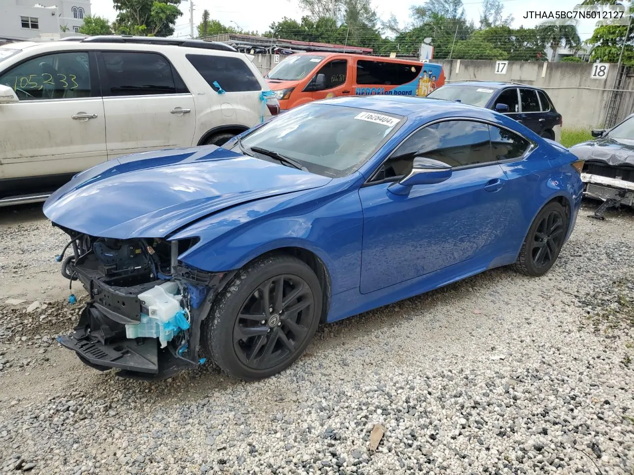 2022 Lexus Rc 300 Base VIN: JTHAA5BC7N5012127 Lot: 71628404