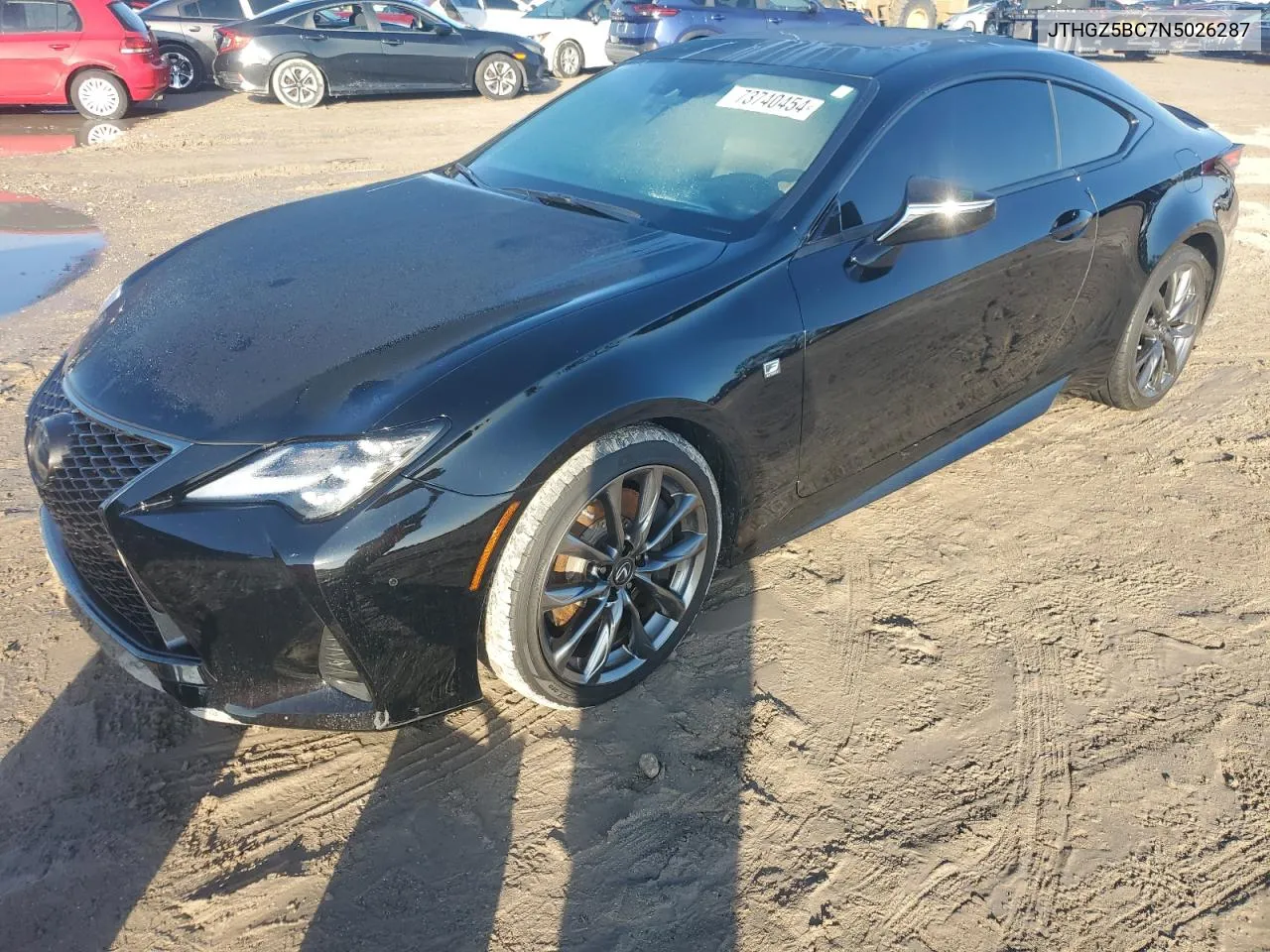 2022 Lexus Rc 350 Base VIN: JTHGZ5BC7N5026287 Lot: 73740454