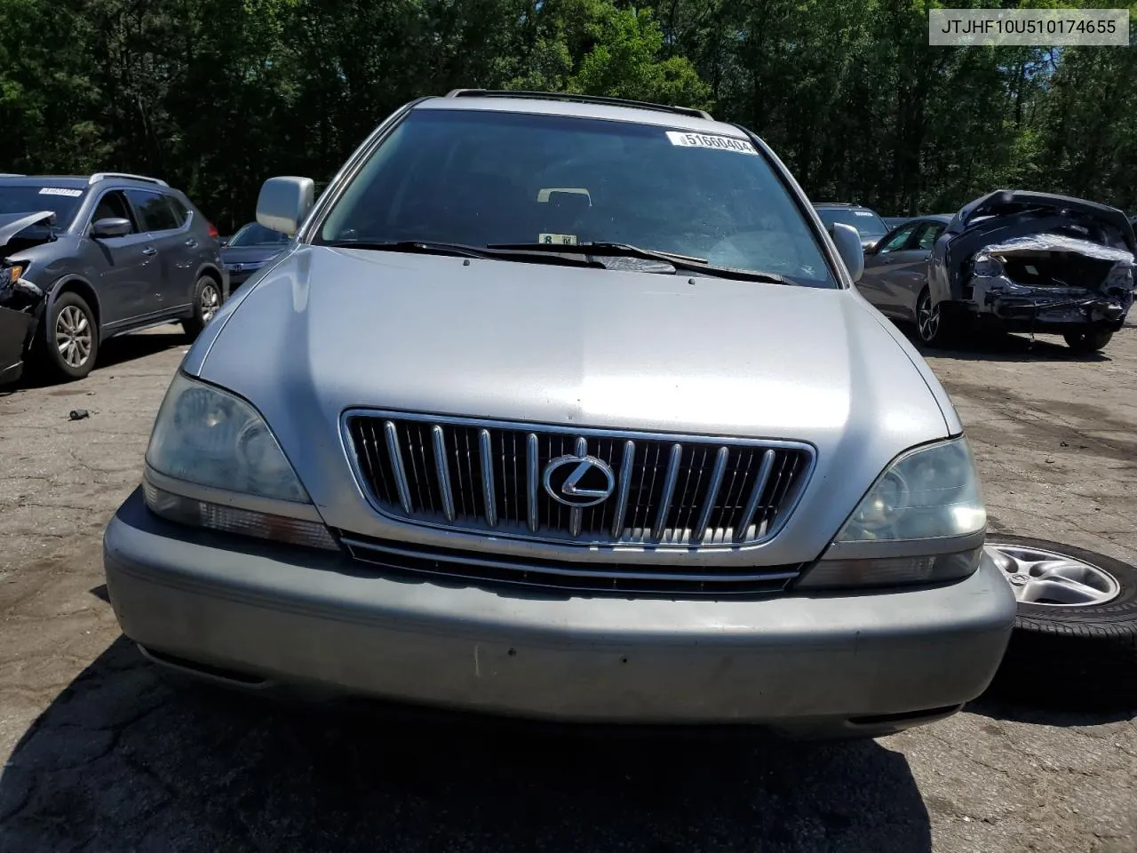 2001 Lexus Rx 300 VIN: JTJHF10U510174655 Lot: 51660404