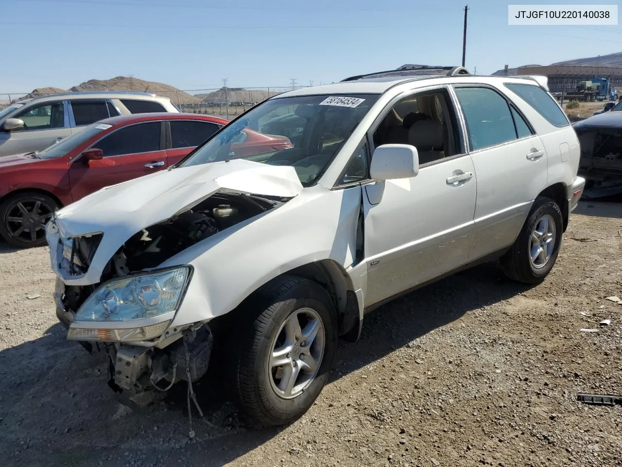 2002 Lexus Rx 300 VIN: JTJGF10U220140038 Lot: 58164534