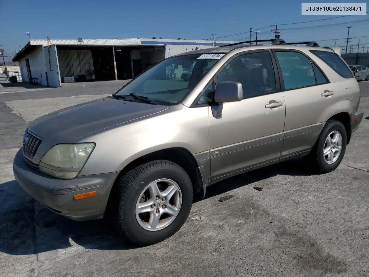 2002 Lexus Rx 300 VIN: JTJGF10U620138471 Lot: 77711894