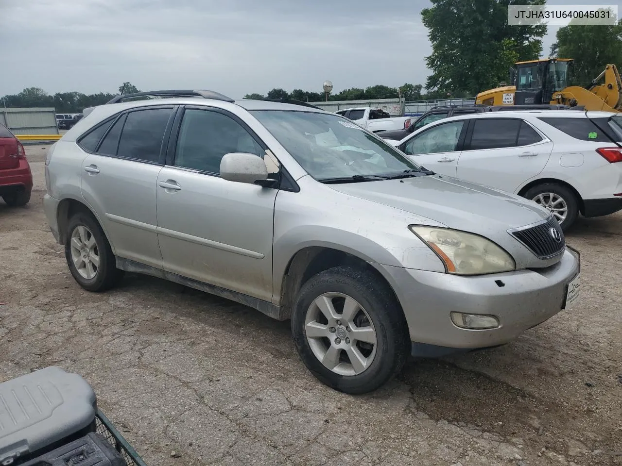 2004 Lexus Rx 330 VIN: JTJHA31U640045031 Lot: 61691284