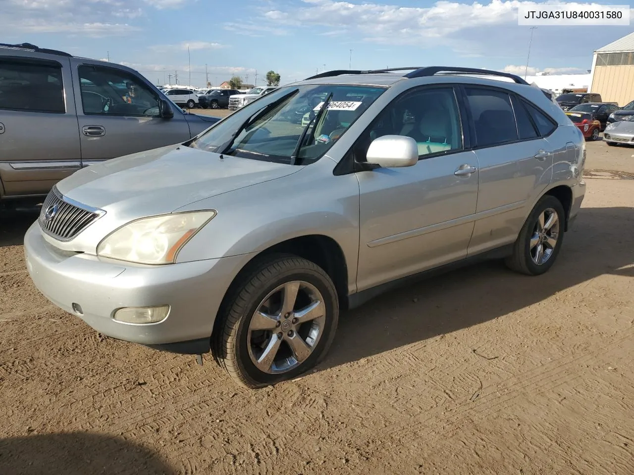 2004 Lexus Rx 330 VIN: JTJGA31U840031580 Lot: 61964054