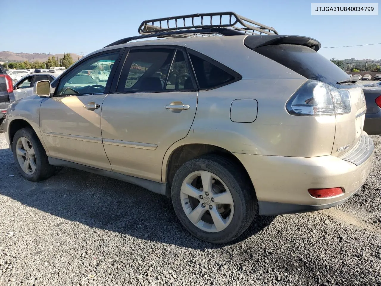 2004 Lexus Rx 330 VIN: JTJGA31U840034799 Lot: 69527064