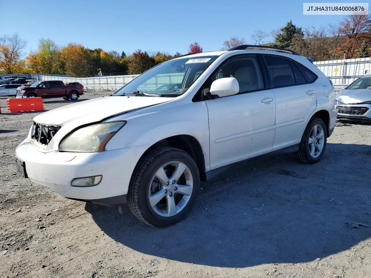 2004 Lexus Rx 330 VIN: JTJHA31U840006876 Lot: 77679984