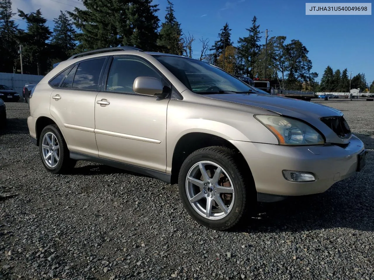 2004 Lexus Rx 330 VIN: JTJHA31U540049698 Lot: 78284714