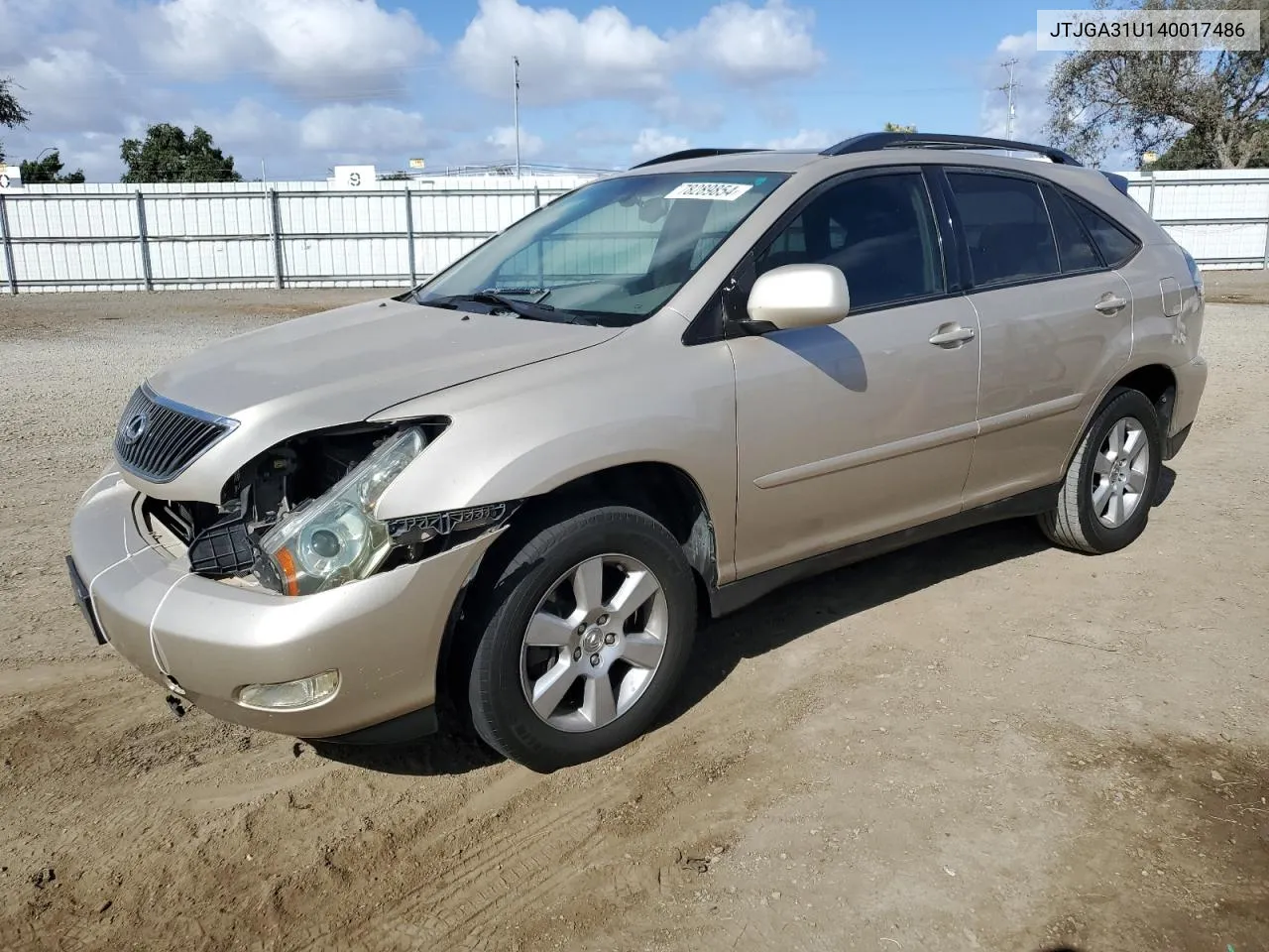 2004 Lexus Rx 330 VIN: JTJGA31U140017486 Lot: 78289854