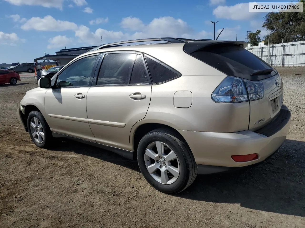 2004 Lexus Rx 330 VIN: JTJGA31U140017486 Lot: 78289854