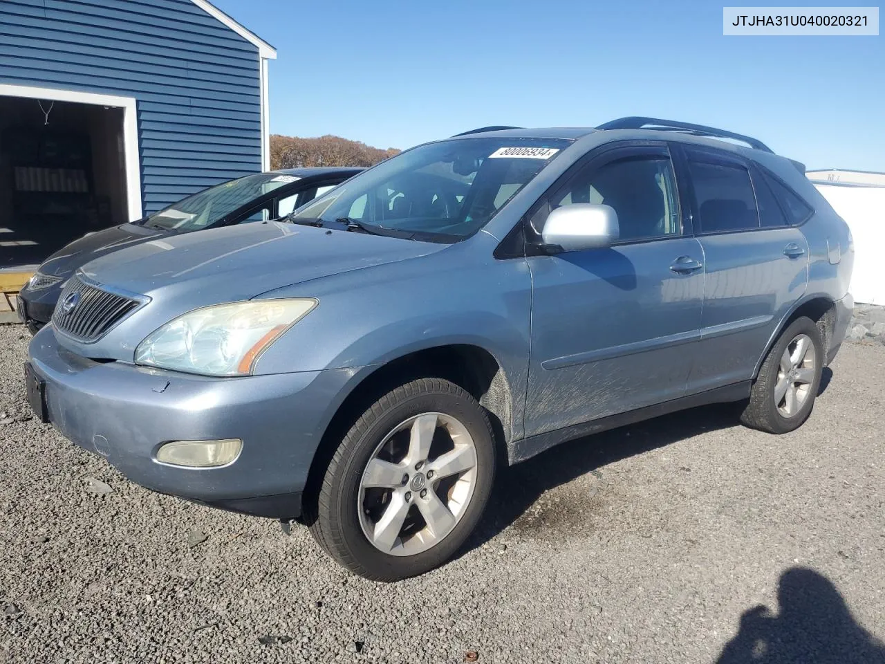 2004 Lexus Rx 330 VIN: JTJHA31U040020321 Lot: 80006934