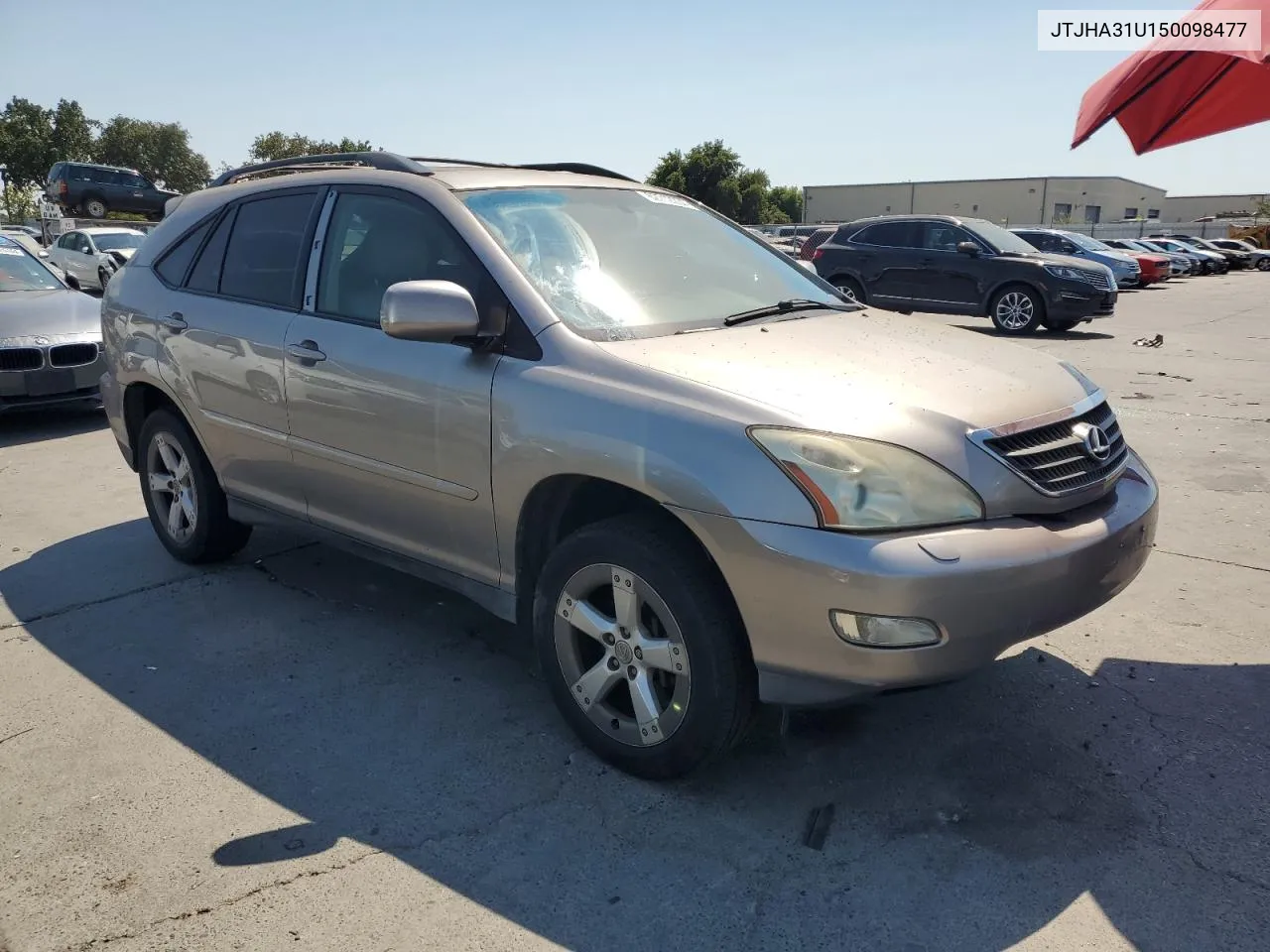 2005 Lexus Rx 330 VIN: JTJHA31U150098477 Lot: 62712234