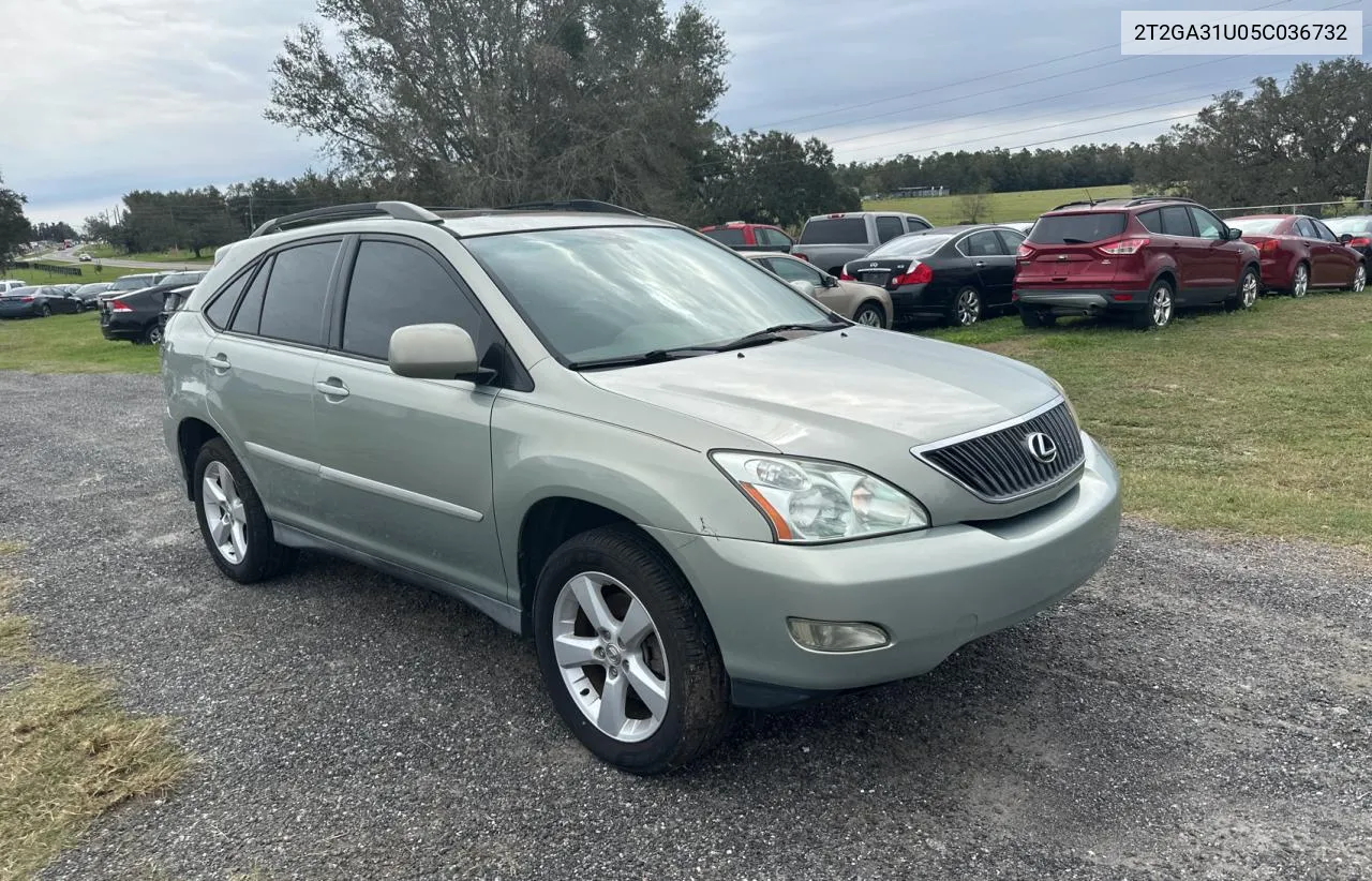 2005 Lexus Rx 330 VIN: 2T2GA31U05C036732 Lot: 76808454