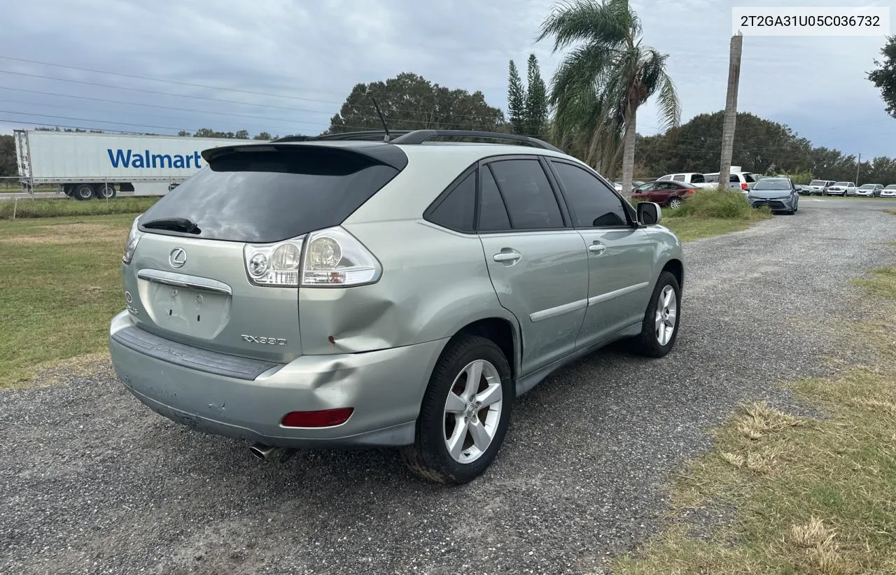 2005 Lexus Rx 330 VIN: 2T2GA31U05C036732 Lot: 76808454