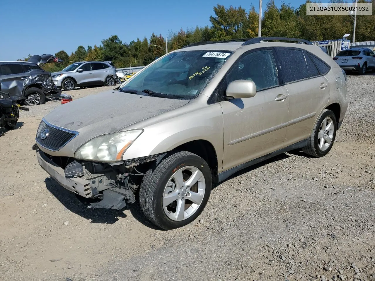 2005 Lexus Rx 330 VIN: 2T2GA31UX5C021932 Lot: 78475874