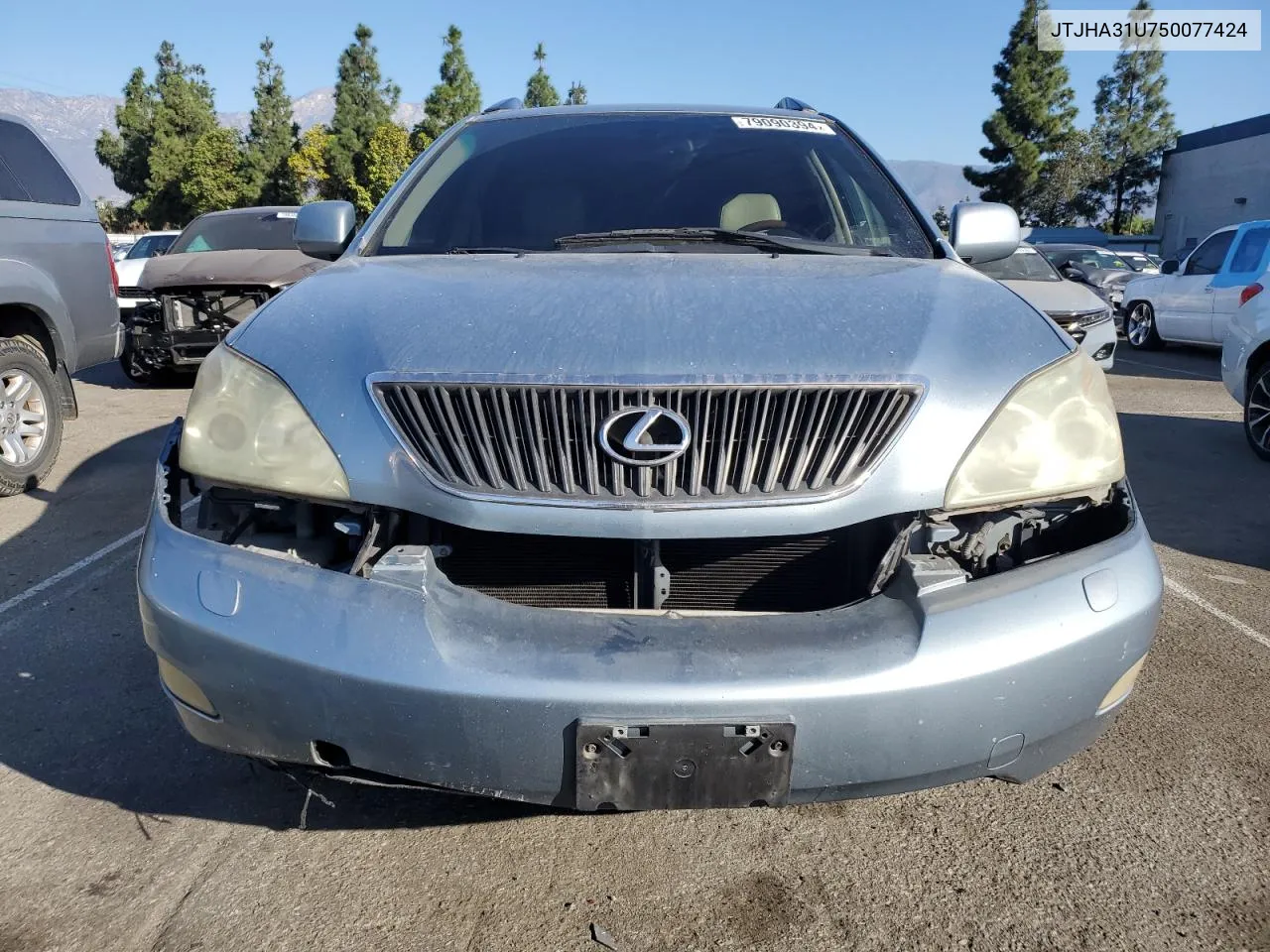 2005 Lexus Rx 330 VIN: JTJHA31U750077424 Lot: 79090394