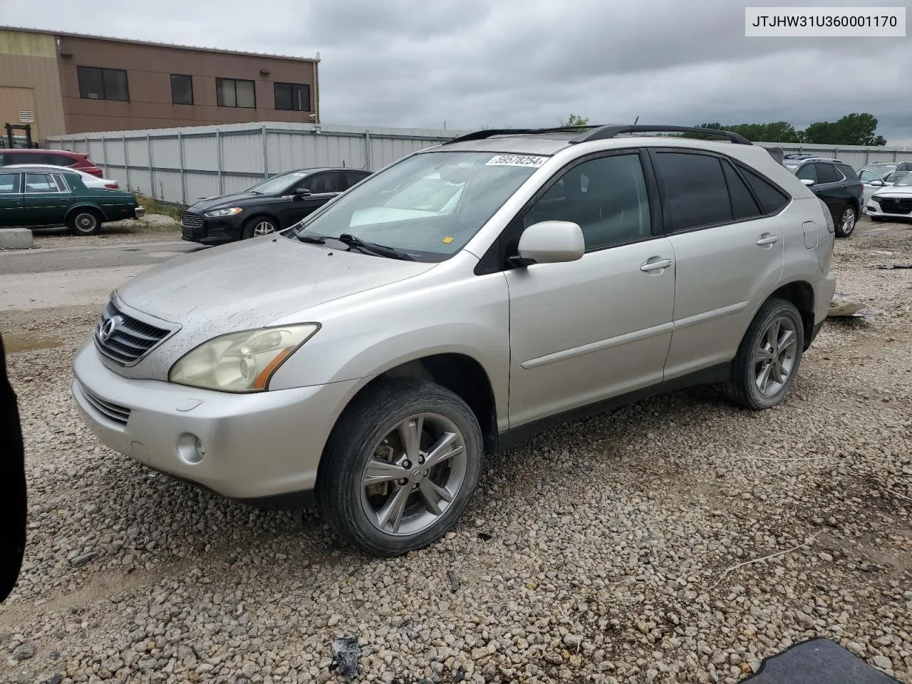 2006 Lexus Rx 400 VIN: JTJHW31U360001170 Lot: 59578254