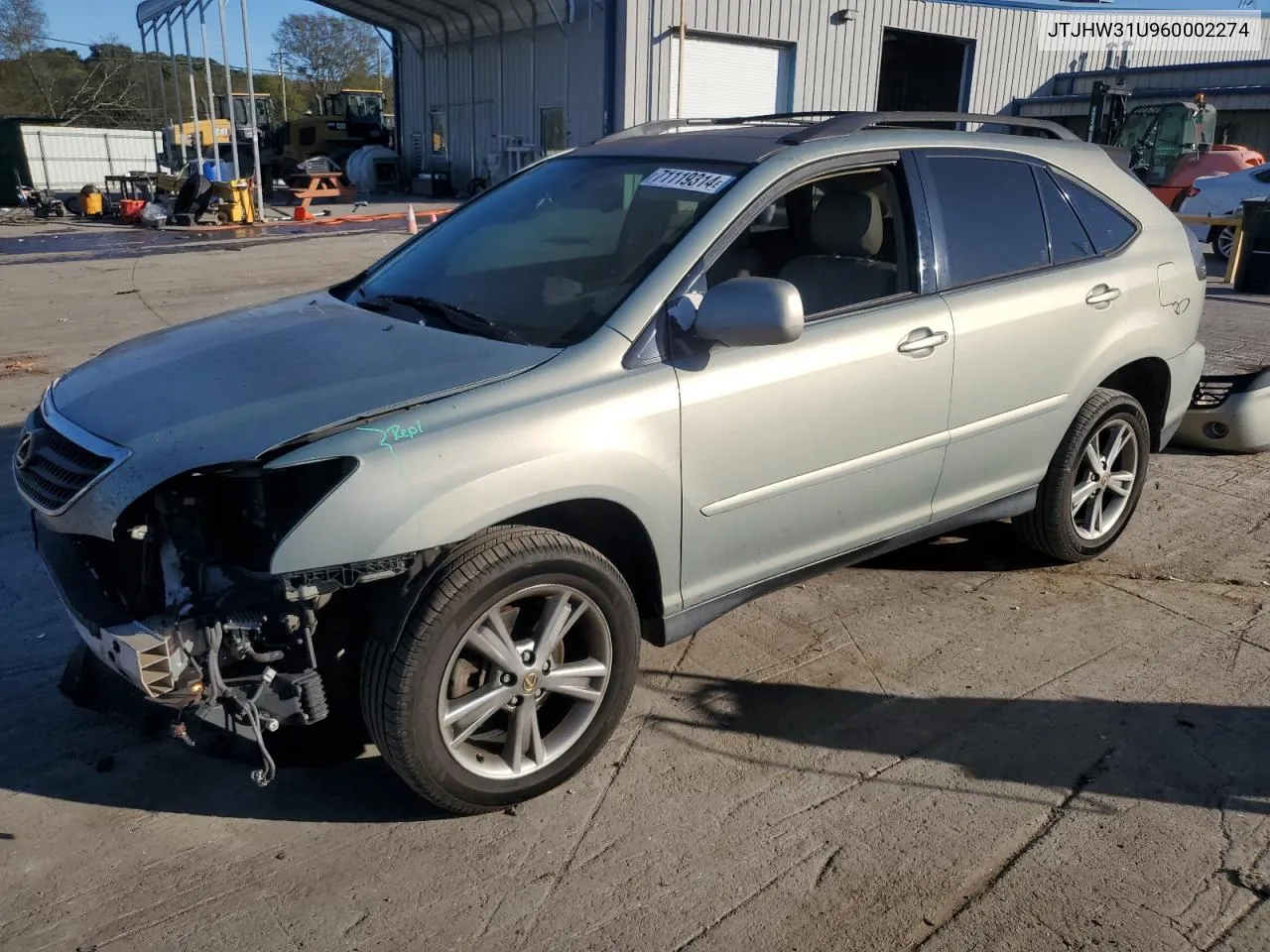 2006 Lexus Rx 400 VIN: JTJHW31U960002274 Lot: 71119314