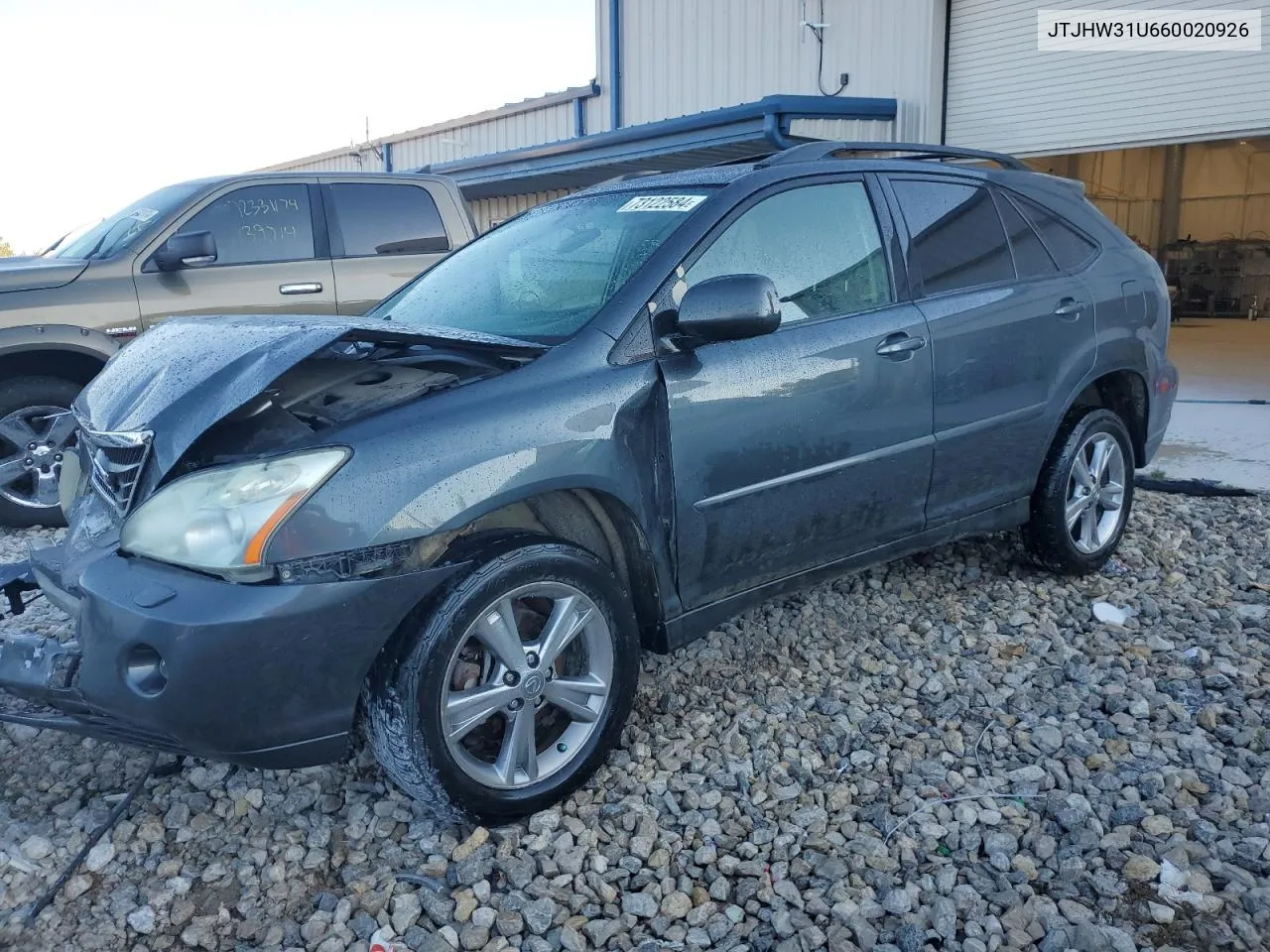 2006 Lexus Rx 400 VIN: JTJHW31U660020926 Lot: 73122584