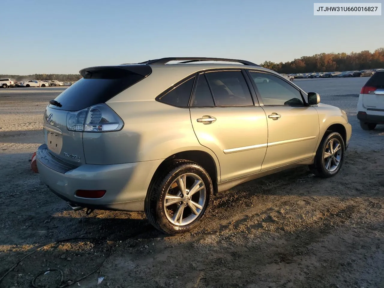 2006 Lexus Rx 400 VIN: JTJHW31U660016827 Lot: 77310394