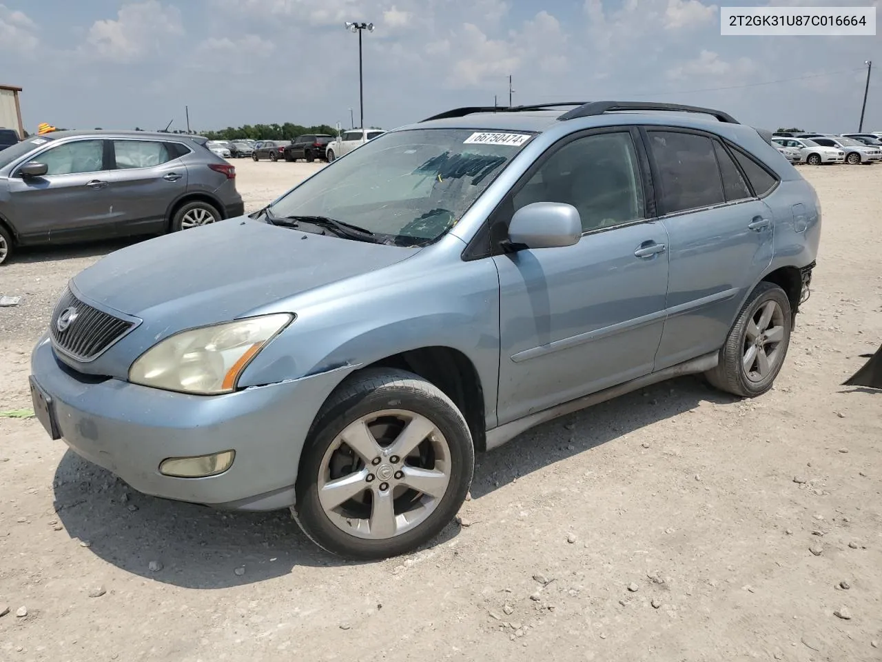 2007 Lexus Rx 350 VIN: 2T2GK31U87C016664 Lot: 66750474