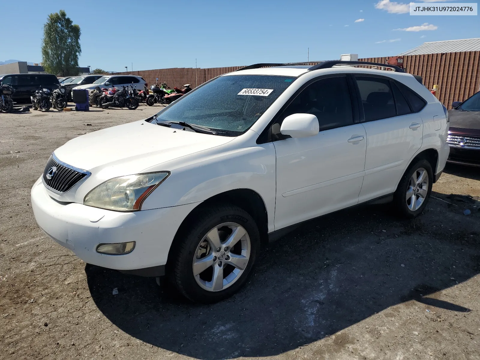 2007 Lexus Rx 350 VIN: JTJHK31U972024776 Lot: 68533754