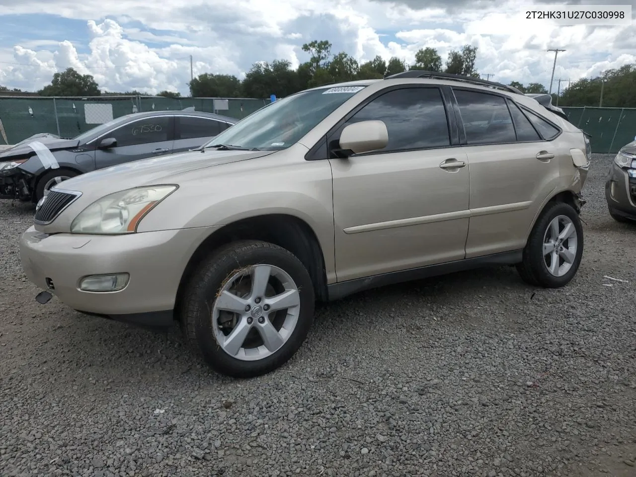 2007 Lexus Rx 350 VIN: 2T2HK31U27C030998 Lot: 69089004