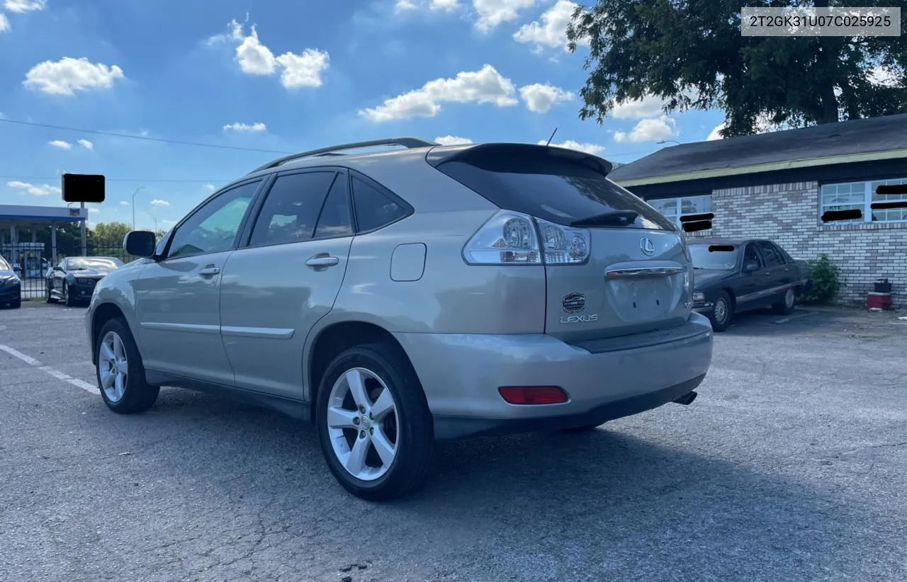 2007 Lexus Rx 350 VIN: 2T2GK31U07C025925 Lot: 69421064