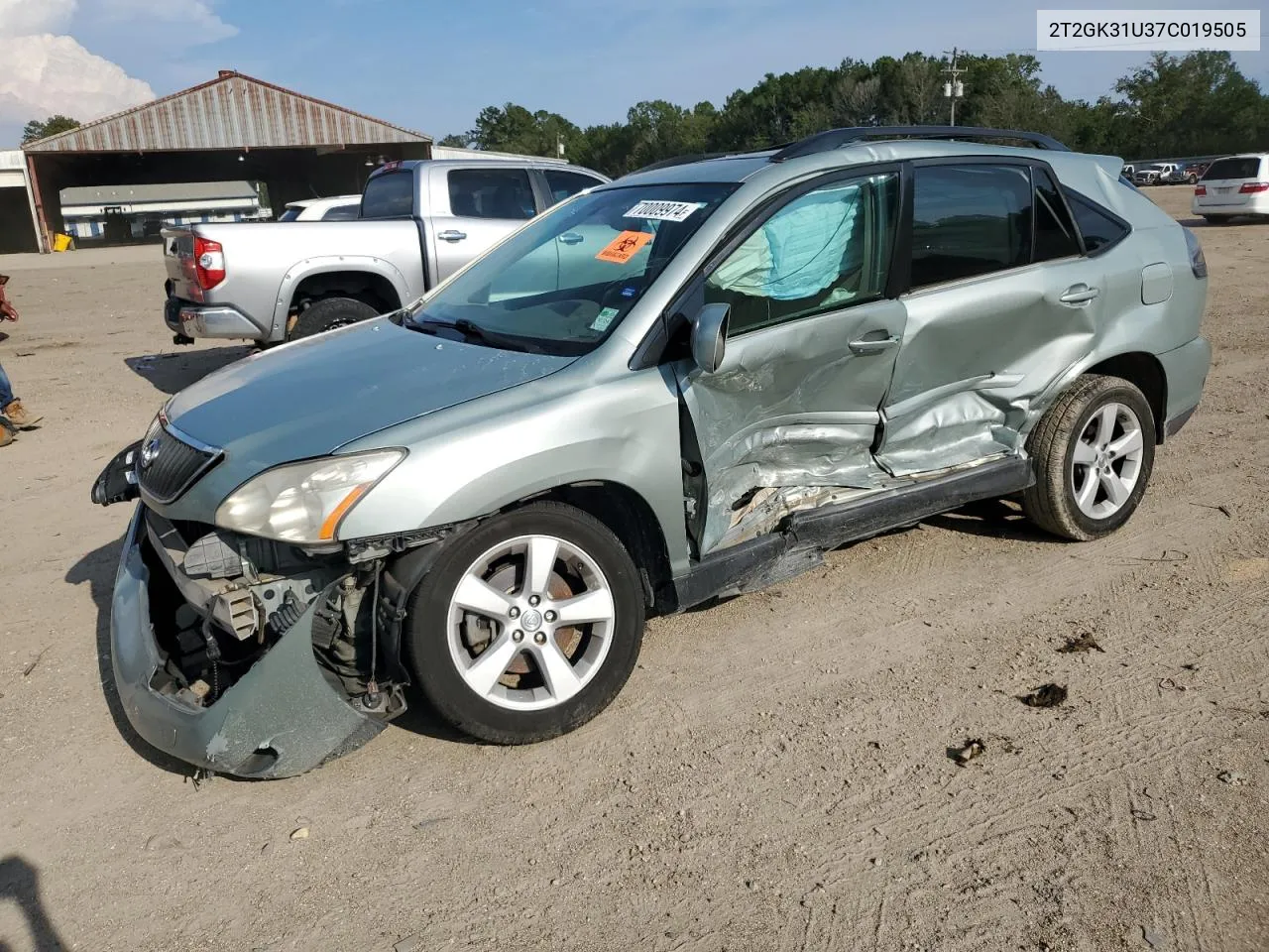 2007 Lexus Rx 350 VIN: 2T2GK31U37C019505 Lot: 70009974