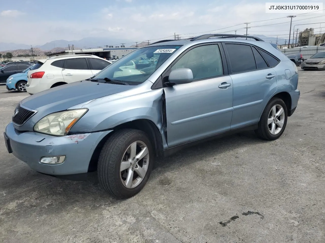 2007 Lexus Rx 350 VIN: JTJGK31U170001919 Lot: 72454664