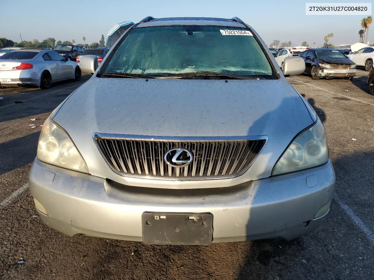 2007 Lexus Rx 350 VIN: 2T2GK31U27C004820 Lot: 75221554