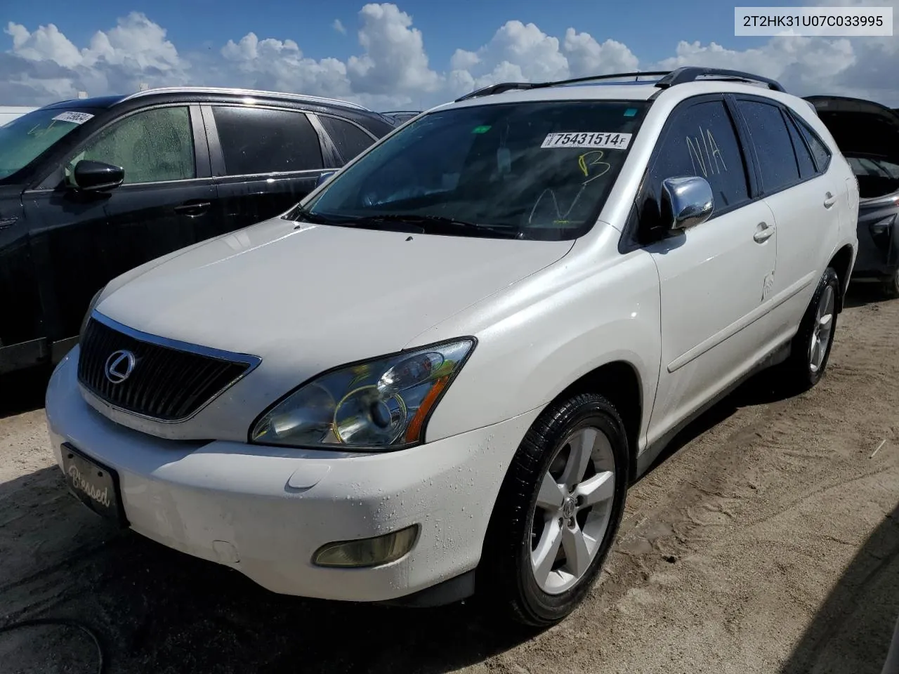 2007 Lexus Rx 350 VIN: 2T2HK31U07C033995 Lot: 75431514