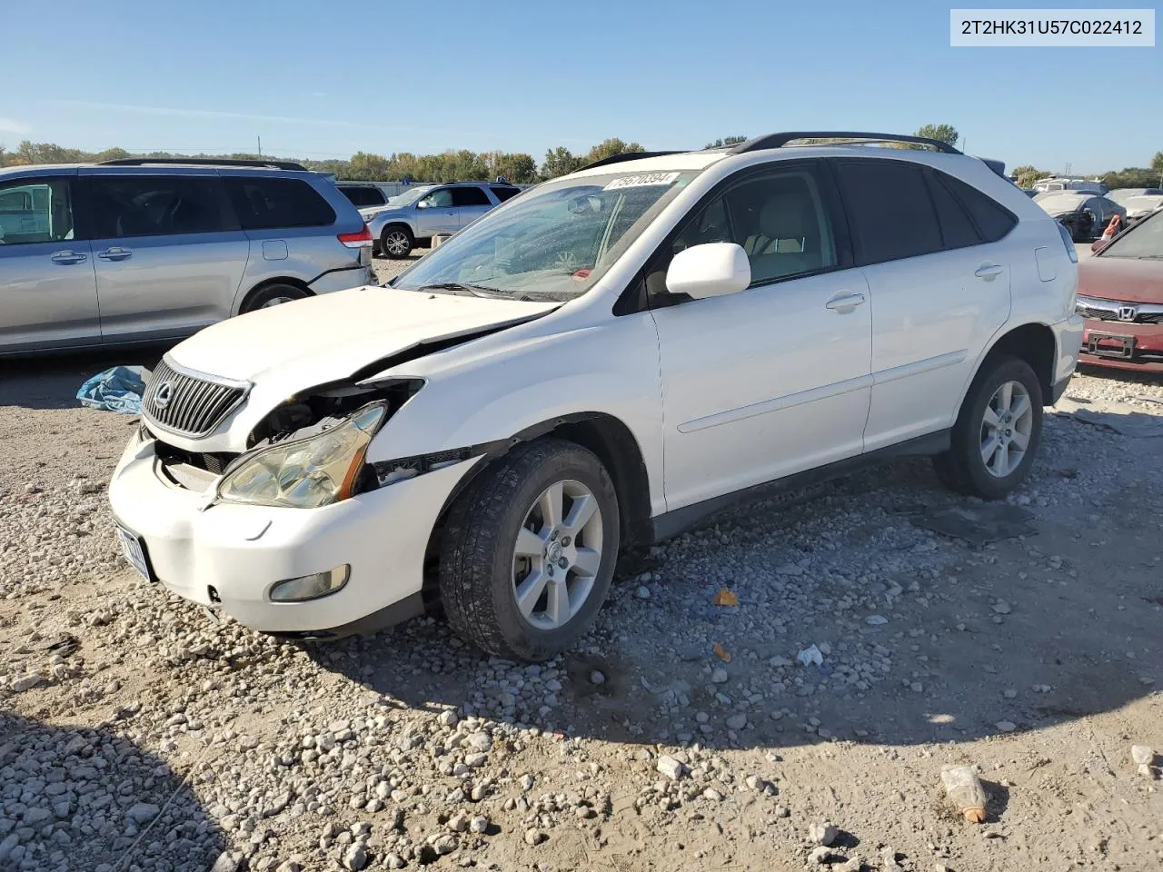 2007 Lexus Rx 350 VIN: 2T2HK31U57C022412 Lot: 75670394