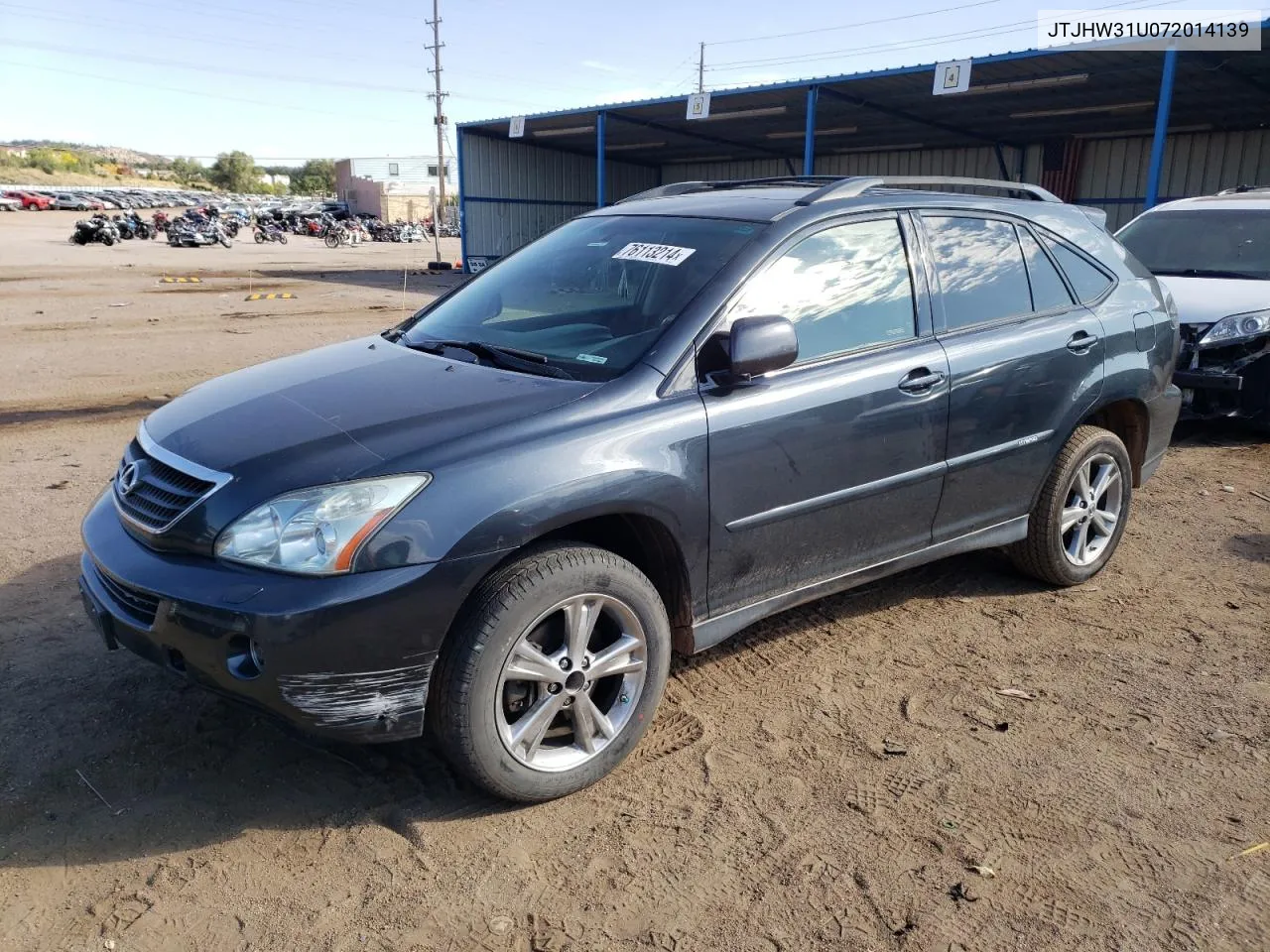 2007 Lexus Rx 400H VIN: JTJHW31U072014139 Lot: 76113214