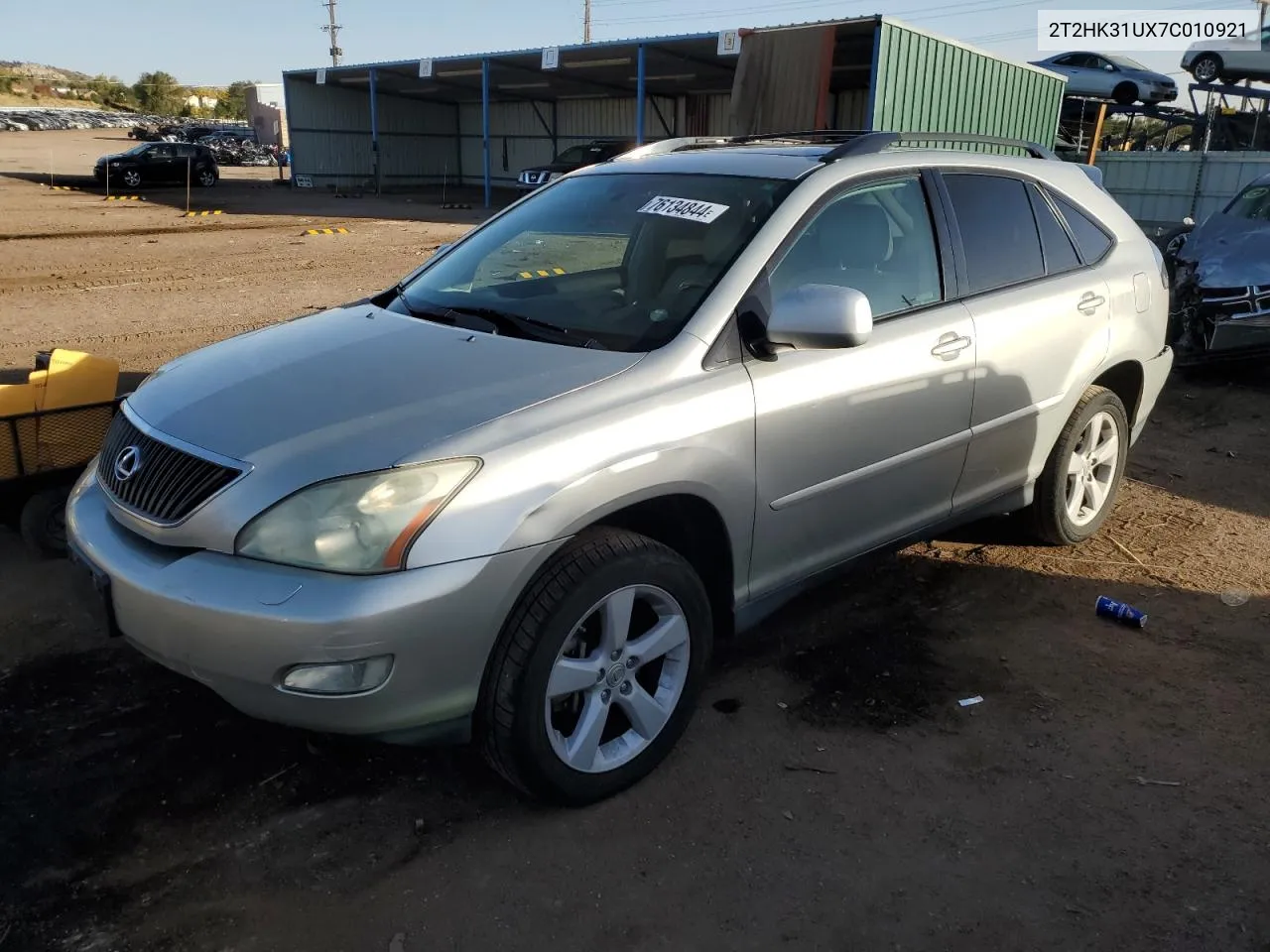 2007 Lexus Rx 350 VIN: 2T2HK31UX7C010921 Lot: 76134844