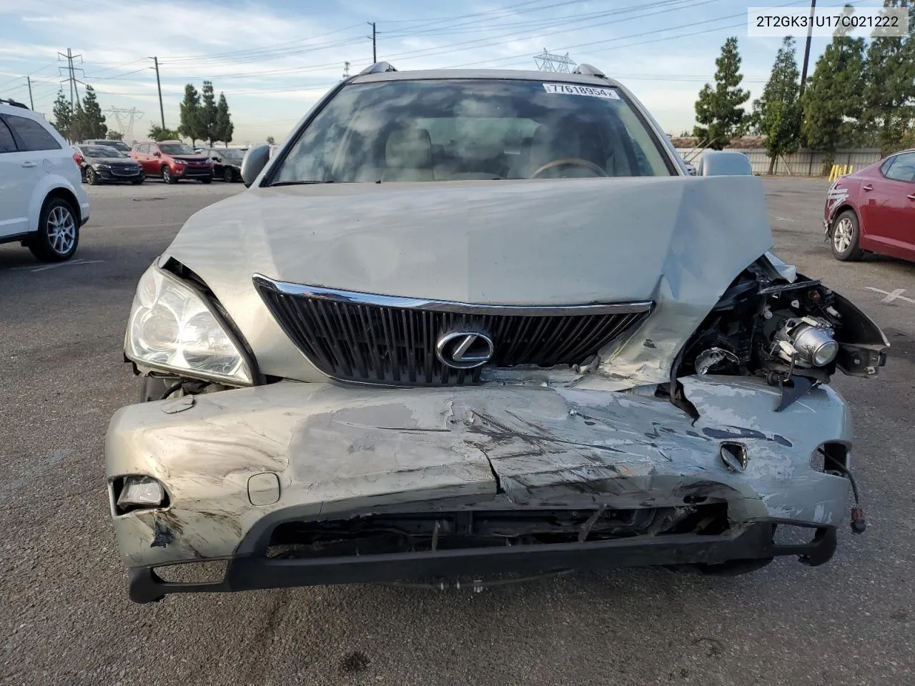 2007 Lexus Rx 350 VIN: 2T2GK31U17C021222 Lot: 77618954