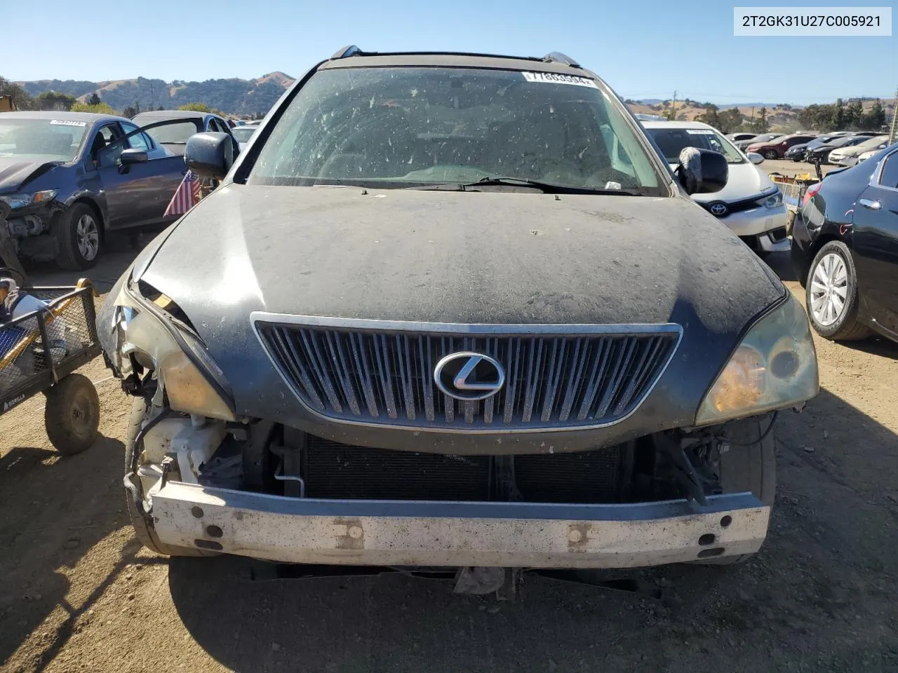 2007 Lexus Rx 350 VIN: 2T2GK31U27C005921 Lot: 77863594