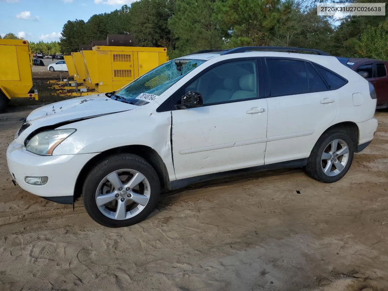 2007 Lexus Rx 350 VIN: 2T2GK31U27C026638 Lot: 78148764