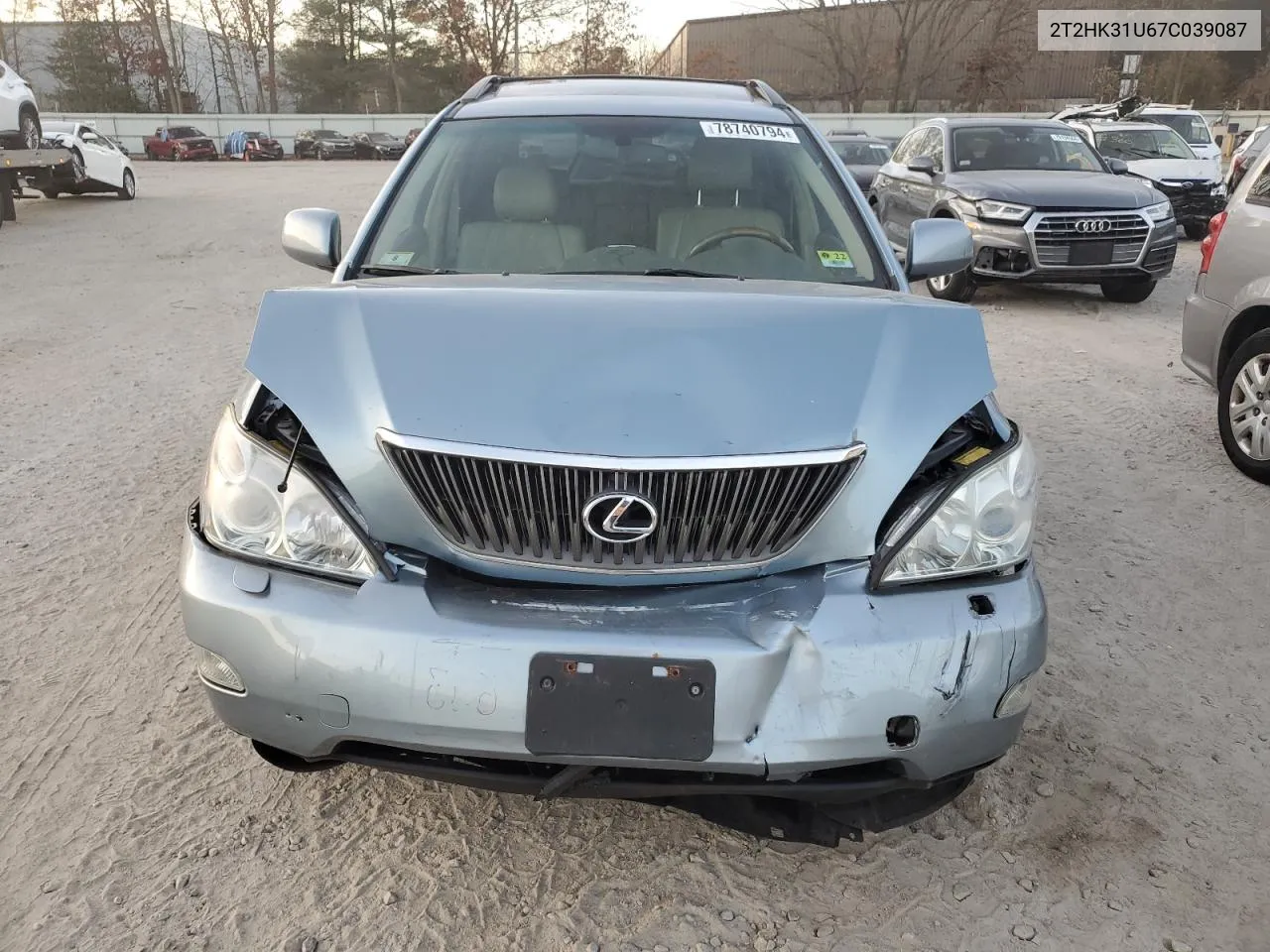 2007 Lexus Rx 350 VIN: 2T2HK31U67C039087 Lot: 78740794